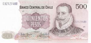 500 Pesos p153b Chile 1990